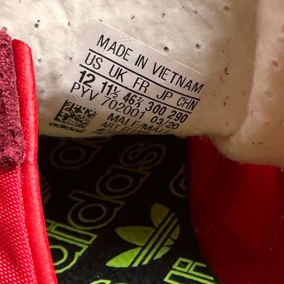 Adidas red tennis shoes sz 12 - Picture 10 of 10